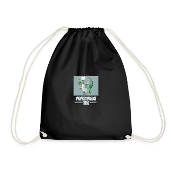 Papa Dinosaurier Vatertag Geschenk Papasaurus - Turnbeutel - Schwarz - Vorne