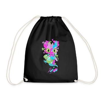 Bunter Baby Drache | Lustiger Drache Bunt - Turnbeutel - Schwarz - Vorne