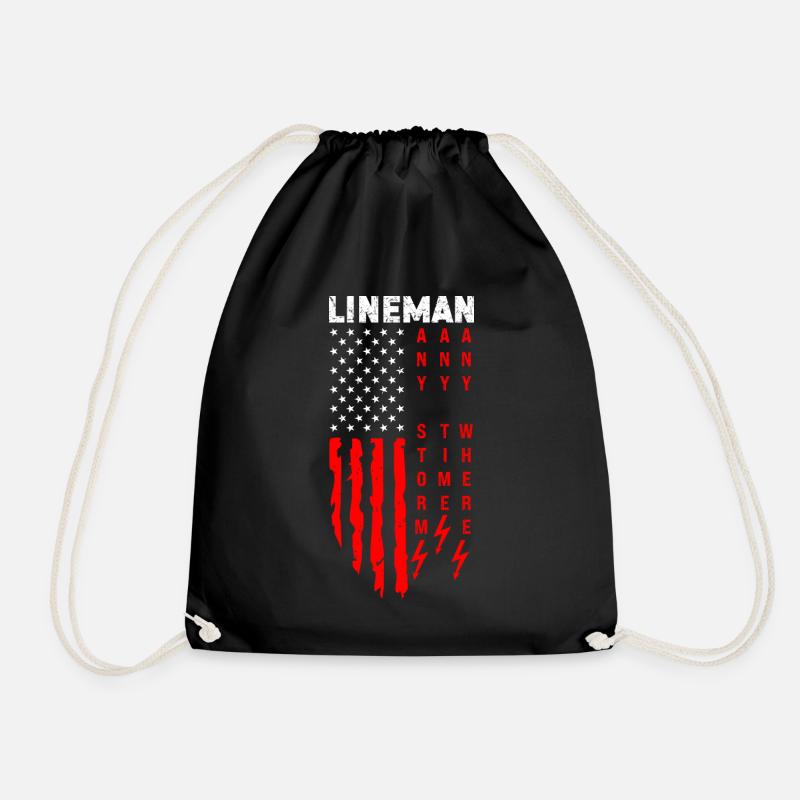 Funny High Voltage Electrician Saying Electrics - Drawstring Bag - black