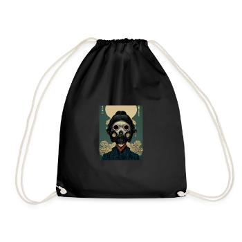 Gas Mask Japanese - Drawstring Bag - black - Front