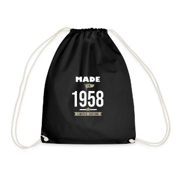 MADE IN 1958 birthday gift 63 years - Drawstring Bag - black - Front