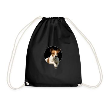 Jack Russel aus dem Loch - Turnbeutel - Schwarz - Vorne