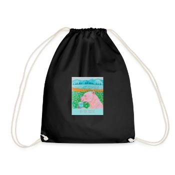 in my zone - Drawstring Bag - black - Front