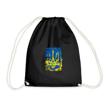 Ukraine Coat of Arms - Drawstring Bag - black - Front