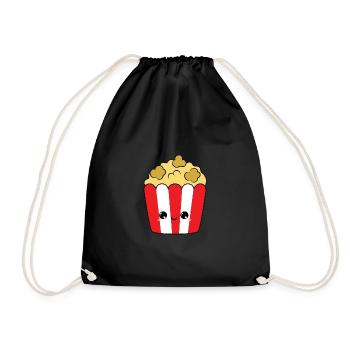 cute smiling popcorn, doux sourire popcorn - Sac de sport léger - noir - Devant