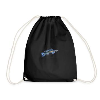 Frosty zander angler - Drawstring Bag - black - Front