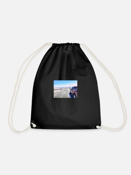 American Road Trip - Drawstring Bag - black