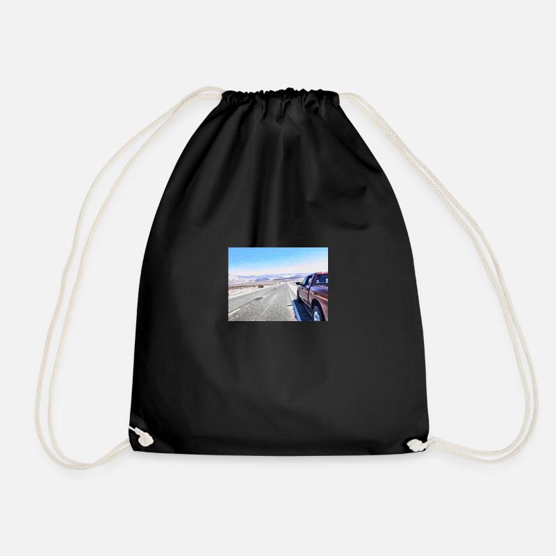 American Road Trip - Drawstring Bag - black