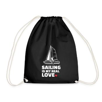 I love sailing - Drawstring Bag - black - Front