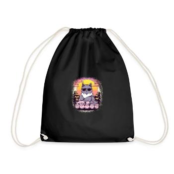 joke pet big cat gift idea statement avocados gift - Drawstring Bag - black - Front