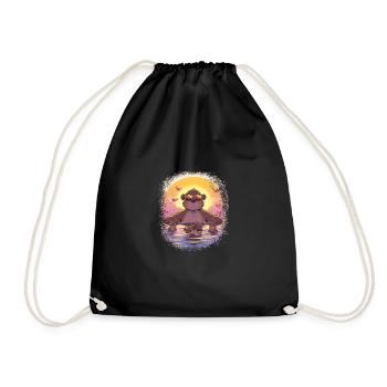 happy quote present idea joke birthday present - Drawstring Bag - black - Front