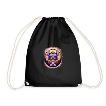 Baby Panda Sayings Quote Assortment - Drawstring Bag - black - Front