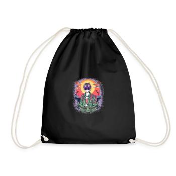 present idea bday birthday geek happy gift present - Drawstring Bag - black - Front