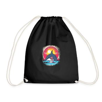 boats marine life jokes dolphin - Turnbeutel - Schwarz - Vorne