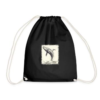 drinking hawaiiantribal birthday whale shark - Turnbeutel - Schwarz - Vorne