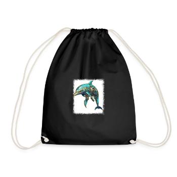vie marine drôle dictons cool happy génial - Sac de sport léger - noir - Devant