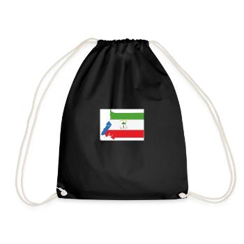 Flag of Equatorial Guinea, Map - Drawstring Bag - black - Front