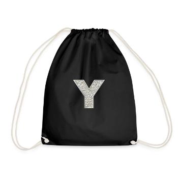 Y, letter, initial, monogram, - Turnbeutel - Schwarz - Vorne