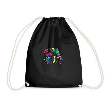 Colorful colorful butterflies - Drawstring Bag - black - Front