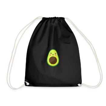 Sweet Avocado Kawaii - Drawstring Bag - black - Front