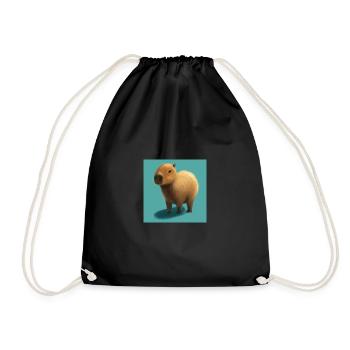 Capybara Wasserschwein - Turnbeutel - Schwarz - Vorne