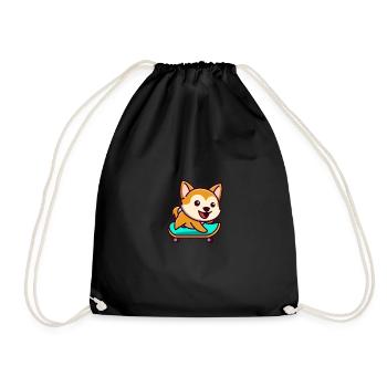 Skateboard Dog Cute Skateboarding Doggy Canine - Sac de sport léger - noir - Devant