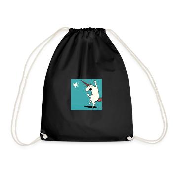 Licorne blanche bande dessinée! Cadeau - Sac de sport léger - noir - Devant