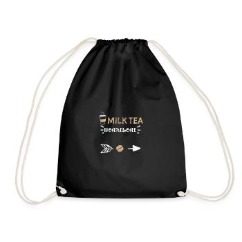 Milk Tea Heartbeat - Coffee - Drawstring Bag - black - Front