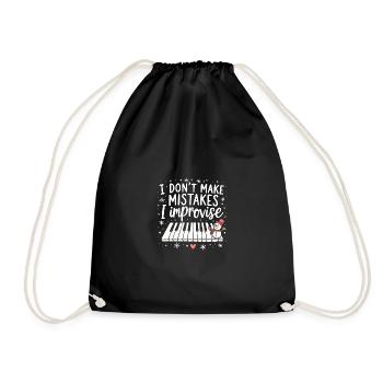 Piano Players Pianists, No My Improvisation - Drawstring Bag - black - Front