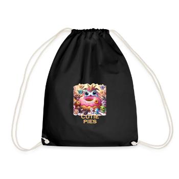 Cutie Pies - Drawstring Bag - black - Front