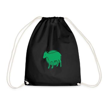 Ziege - Bock - Geiß - Bauernhof - Zoo - Urlaub - Turnbeutel - Schwarz - Vorne