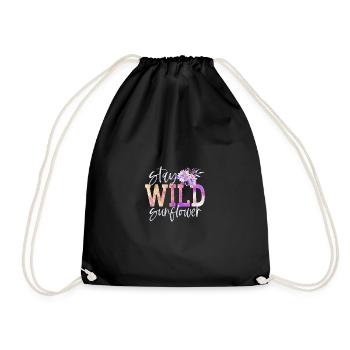 Stay Wild sunflower - Turnbeutel - Schwarz - Vorne