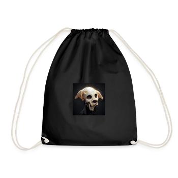 Dog Skull Skull Skull - Drawstring Bag - black - Front