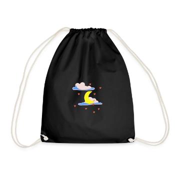 Nacht Sterne Wolken | Geschenk - Turnbeutel - Schwarz - Vorne