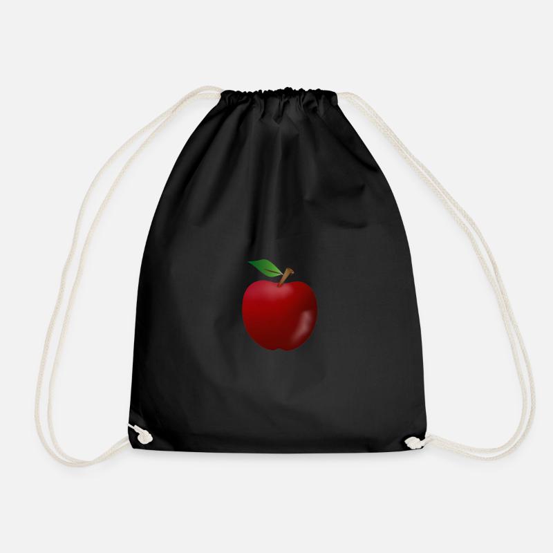 Apple - Drawstring Bag - black