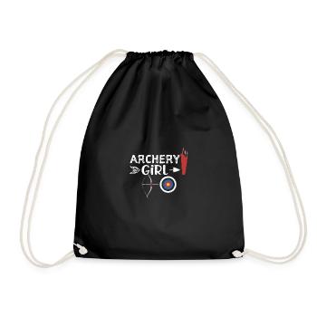 Archery Girl - archery - Drawstring Bag - black - Front