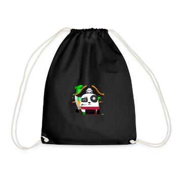 panda pirate - Drawstring Bag - black - Front