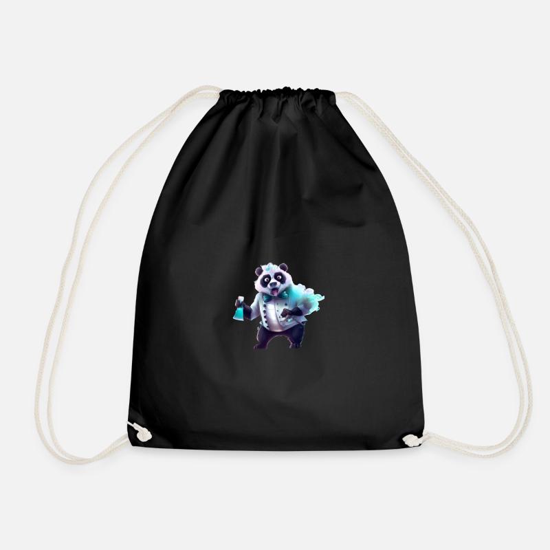 Panda-Wissenschaftler - Turnbeutel - Schwarz