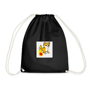 Shiba Inu Fire starter - Drawstring Bag - black - Front