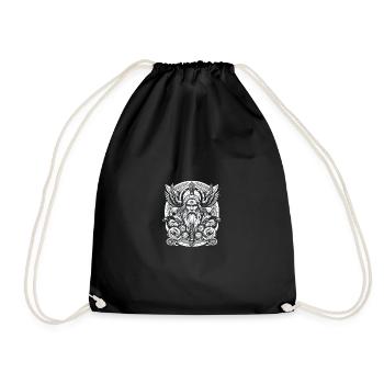 Odin & His Ravens Norse, Viking - Drawstring Bag - black - Front