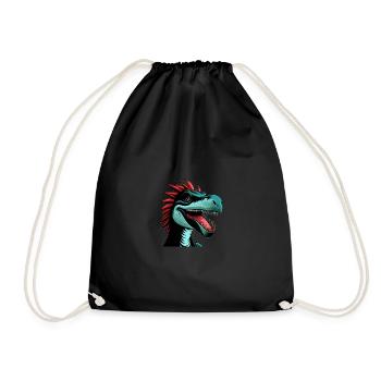 Dragon or Dinosaur - Drawstring Bag - black - Front