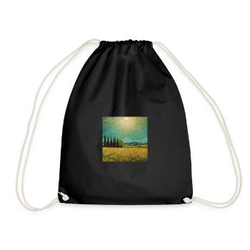 Des rayons de soleil spectaculaires sur les tournesols - Sac de sport léger - noir - Devant