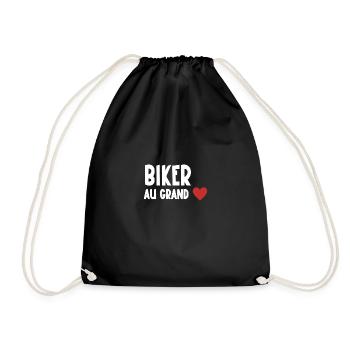 biker au grand cœur - Sac de sport léger - noir - Devant