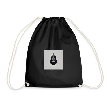 Guitar - Vintage - Rock - Band - Freedom - Drawstring Bag - black - Front