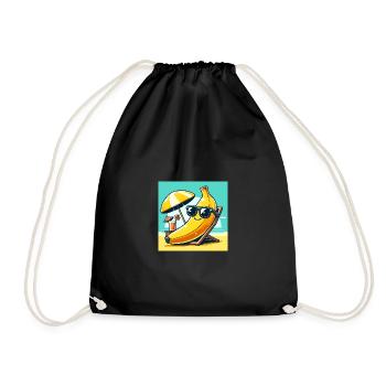 Relaxed like a banana on the beach! Relax - Drawstring Bag - black - Front