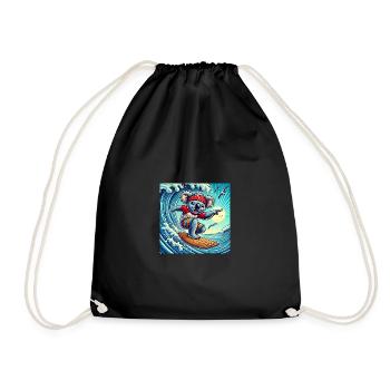 Surf like a koala: waves, sun and fun! - Drawstring Bag - black - Front