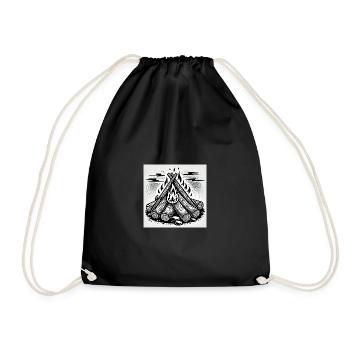 Flame Play in Comic Style: Campfire Art - Drawstring Bag - black - Front