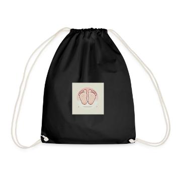 Cute little baby feet - Drawstring Bag - black - Front