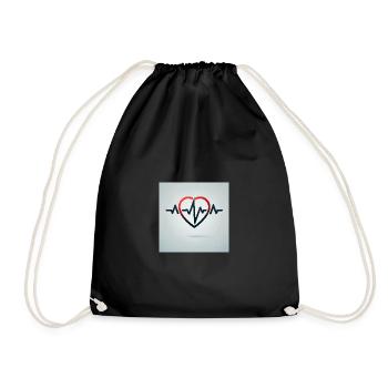 The rhythm of life – heartbeat - Drawstring Bag - black - Front