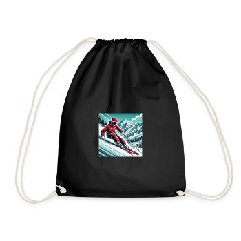 Dynamics and adventure: skiing in the Alps - Drawstring Bag - black - Front